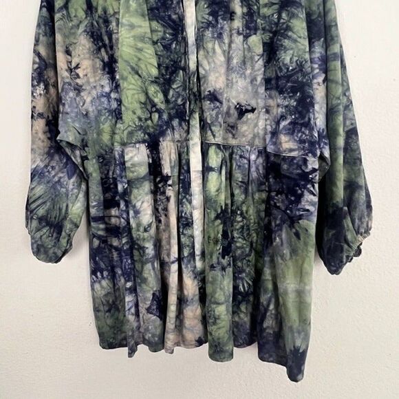 CAbi NWOT Woodstock Linen Blend Tie Dye Oversized Blouse Tunic Top Size Medium M - Picture 9 of 12